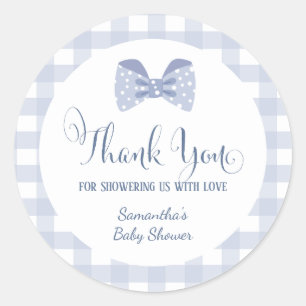 Little Man Blue Bogen Krawatte Babydusche Runder Aufkleber