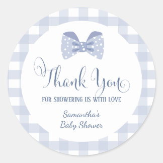 Little Man Blue Bogen Krawatte Babydusche Runder Aufkleber
