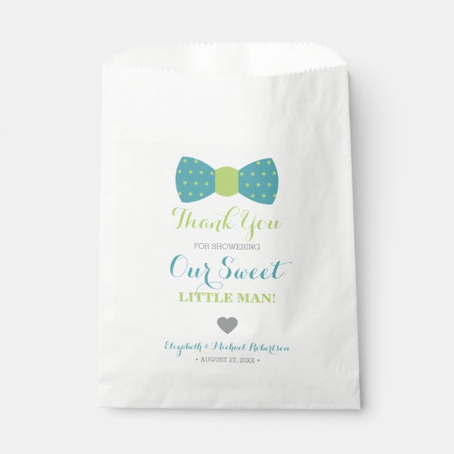 Little Man Bow Krawatte Gefallen Tasche, Danke Geschenktütchen (Vorderseite)