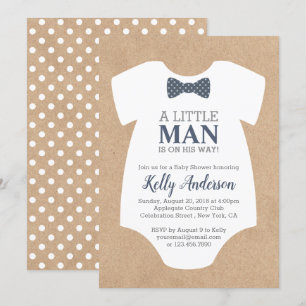 Little Man Boy Baby Shower Einladung - Kraft Card