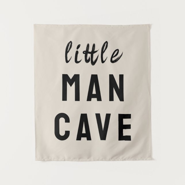 Little Man Cave Boy Room Tan Kinderzimmer Playroom Wandteppich (Vorderseite)