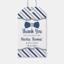 Little Man danke Ihnen Tag, Navy Blue, Gray, Taufe Geschenkanhänger