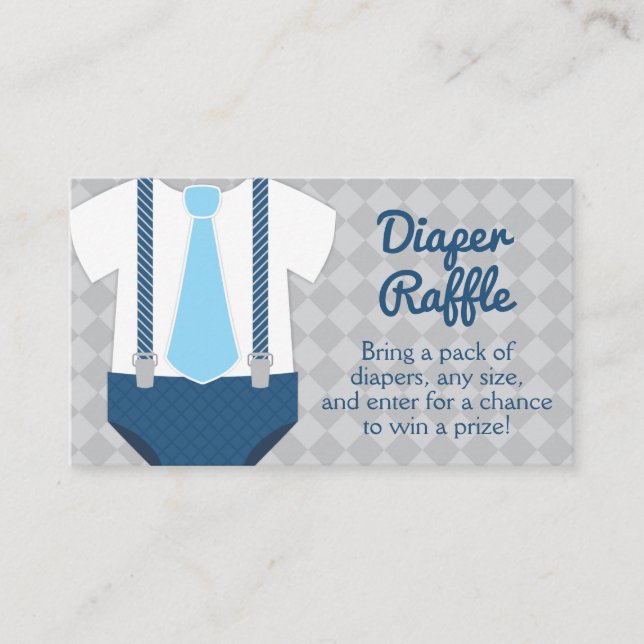 Little Man Diaper Raffle Baby Dusche Begleitkarte (Vorderseite)