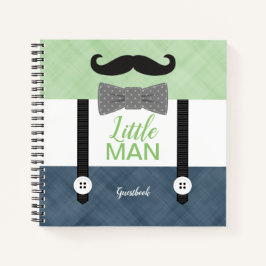 Little Man Green Marvy Baby Boy Dusche Gästebuch Notizbuch