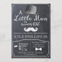 Little Man Lil Man 1er Anniversaire Invitation