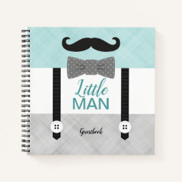 Little Man Mint Graue Babydusche Gästebuch Notizbuch