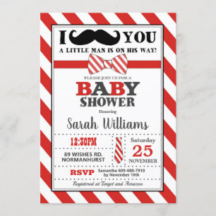 Little Man Mustache Baby Shower Baby Boy Einladung