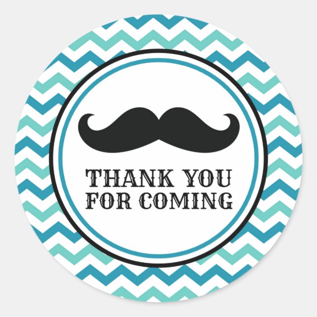 Little Man Mustache Baby Shower Stickers (Vorderseite)