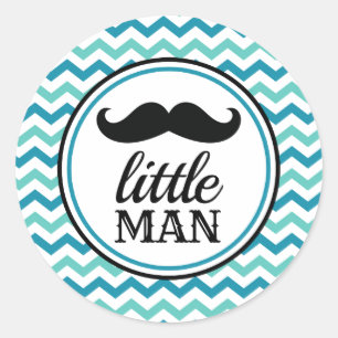Little Man Mustache Baby Shower Stickers - LM