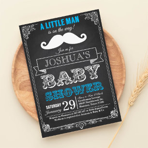 Little Man Mustache Bash Baby Shower Einladung