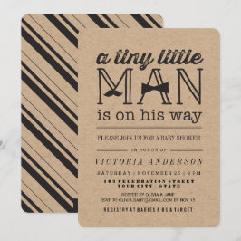 Little Man Mustache Bow Krawatte Kraft Boy Baby Du Einladung