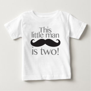 Little Man Mustache Geburtstag Shirt Grau & Schwar