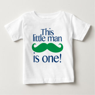 Little Man Mustache Geburtstag Shirt Navy & Green