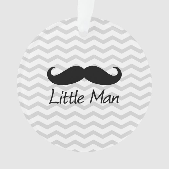 Little Man Mustache Zickzack Niedliche Jungs Ornament (Vorderseite)