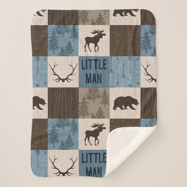 Little Man Rustic Minky Sherpa Blanket Sherpadecke (Vorderseite)