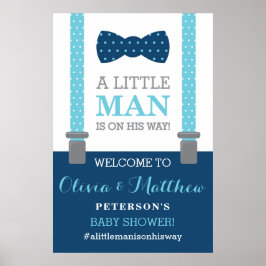 Little Man Welcome Sign Poster, Baby Dusche Poster