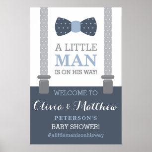 Little Man Welcome Sign Poster, Baby Dusche Poster