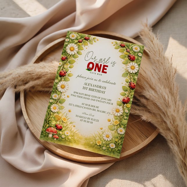 Little Meadow Lady Turns One Einladung (Von Creator hochgeladen)