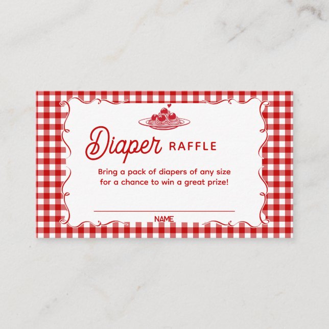 Little Meatball Baby Shower Diaper Raffle Card Begleitkarte (Vorderseite)