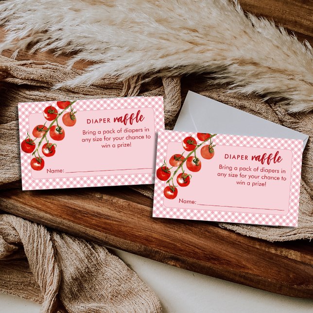 Little Meatball Diaper Raffle Pink Baby Shower Begleitkarte (Von Creator hochgeladen)