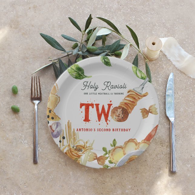 Little Meatball | Holy Ravioli Second Birthday Pappteller (Von Creator hochgeladen)