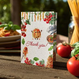 Little Meatball Italian Pasta Baby Shower Dankeskarte