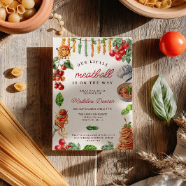 Little Meatball Italian Pasta Baby Shower Einladung