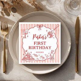 Little Meatball Italian Pasta Birthday Party Serviette