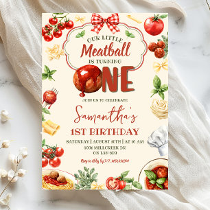 Little Meatball wird ein italienischer Nudeltag Einladung