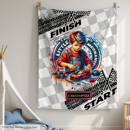 Little Mechanic Racing Sport Car Geburtstag Gesche Fleecedecke