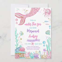 Little Mermaid 1. Geburtstag Einladung