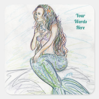 Little Mermaid auf Rock Art Custom Decal Stickers
