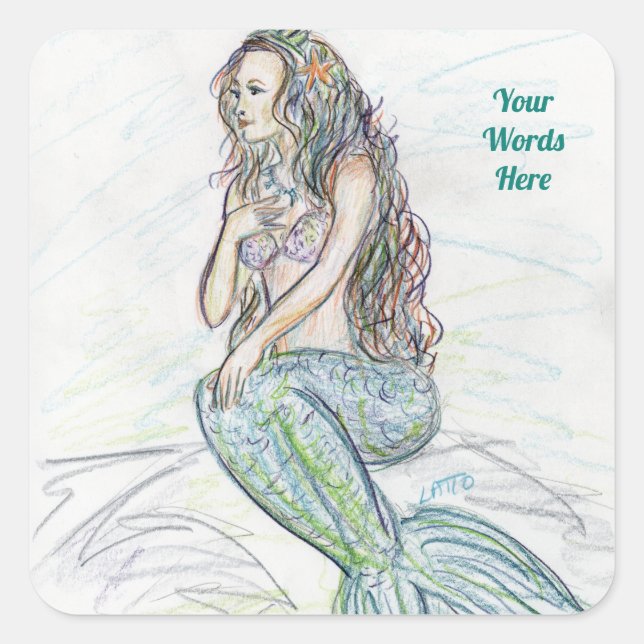 Little Mermaid auf Rock Art Custom Decal Stickers (Vorderseite)