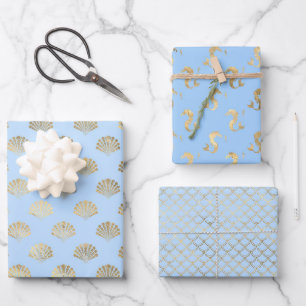 Little Mermaid Baby Duwer Gender Neutral Geburtsta Geschenkpapier Set