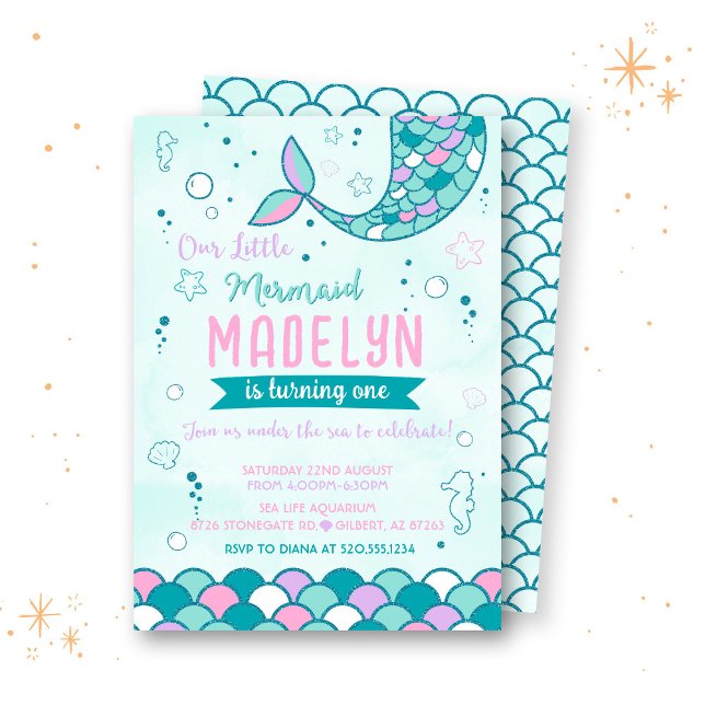 Little Mermaid Birthday Einladung (Von Creator hochgeladen)