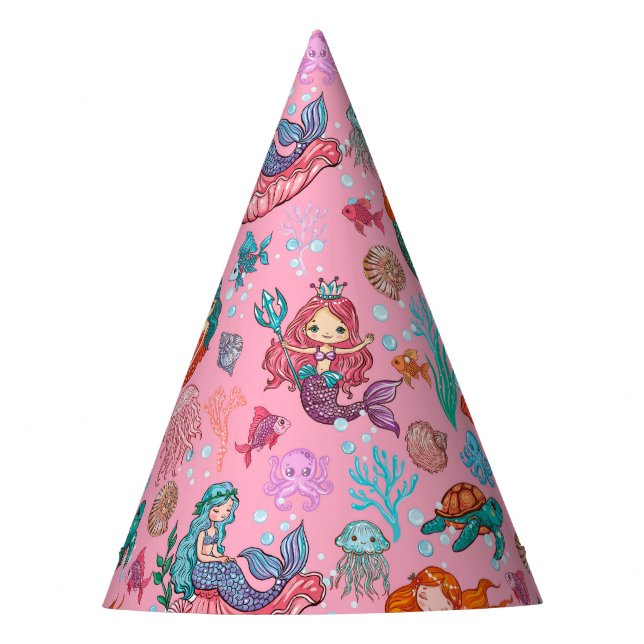Little Mermaid Birthday Partyhütchen (Vorderseite)