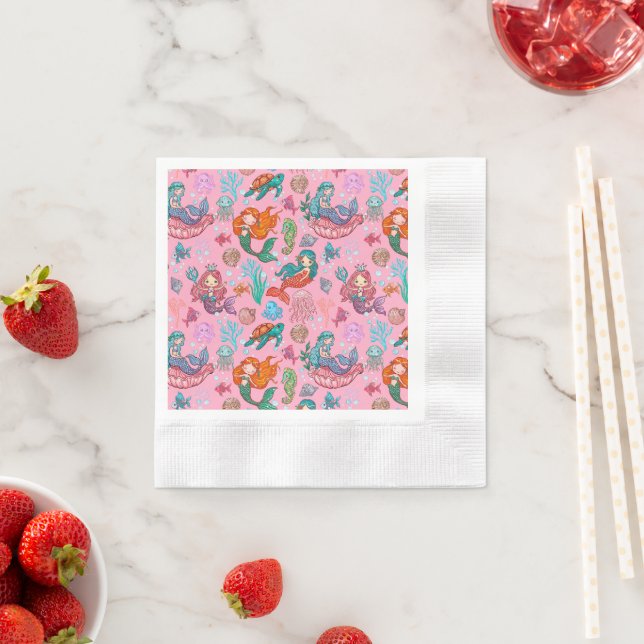 Little Mermaid Birthday Serviette (Beispiel)