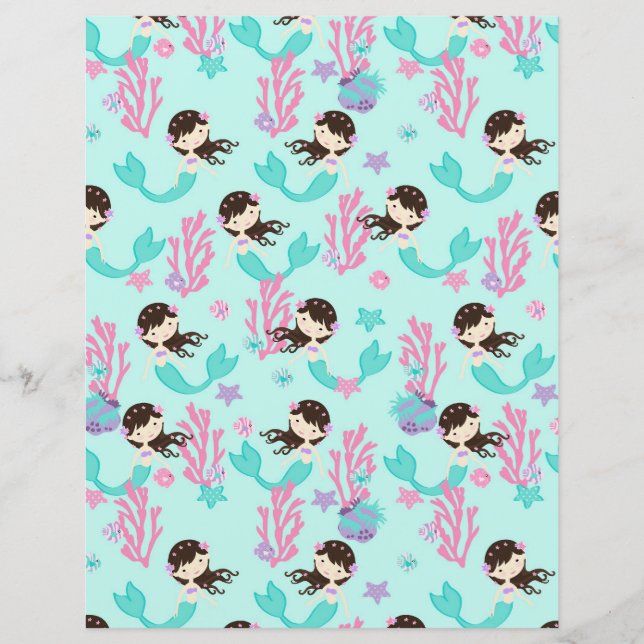 Little Mermaid Doppelseitiges Scrapbook Brunet 1 (Vorderseite)