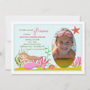 Little Mermaid Foto Einladung