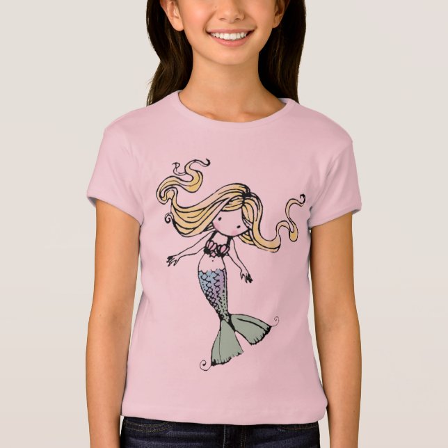 Little Mermaid Girls Baby Doll Shirt (Vorderseite)