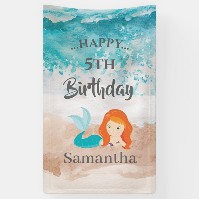 Little MERMAID PARTY Mignonne thème Bannière (Vertical)