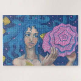 Little Mermaid, Underwater Fantasy Art, Pink Blue