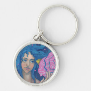 Little Mermaid, Underwater Fantasy Art, Pink Blue Schlüsselanhänger
