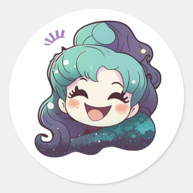Little Mermaid Ursula Runder Aufkleber (Vorderseite)