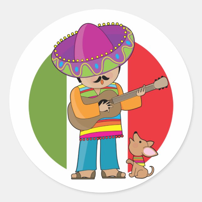 Little Mexico Runder Aufkleber (Vorderseite)