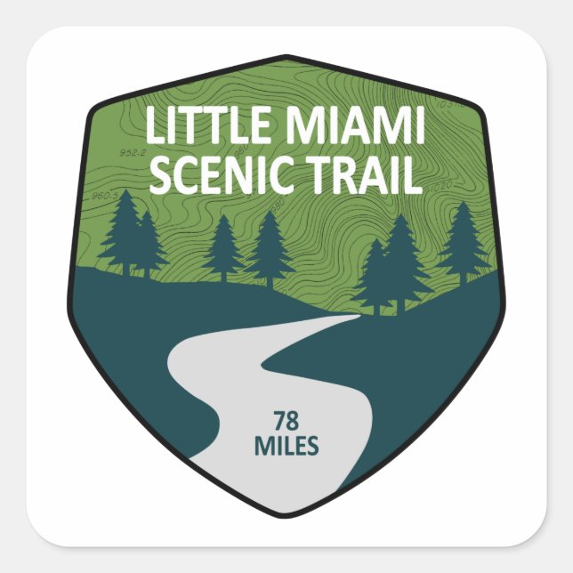 Little Miami Landschaftlich Trail Quadratischer Aufkleber (Vorderseite)