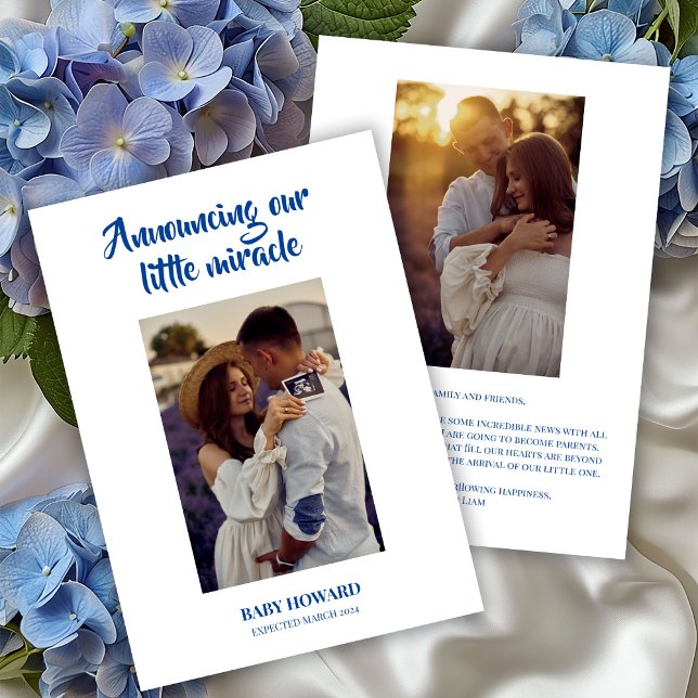 Little Miracle Blue Foto Pregnancy Ankündigung (Von Creator hochgeladen)