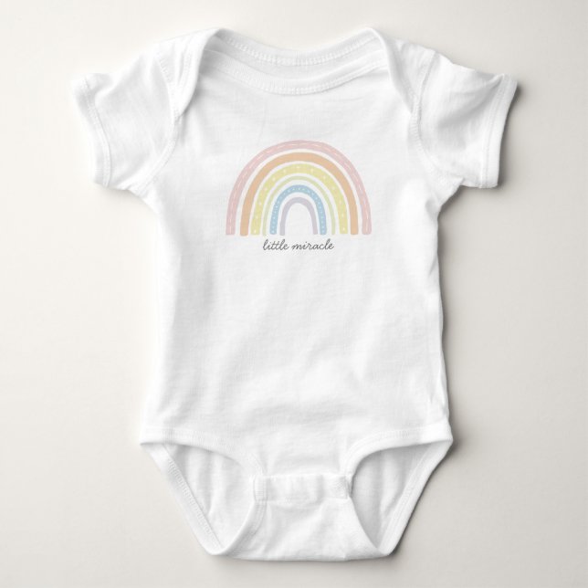 Little Miracle, Boho Rainbow Baby Strampler (Vorderseite)