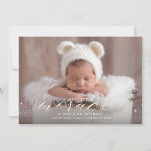 Little Miracle Imitats Foil Premie Geburtserklärun Ankündigung
