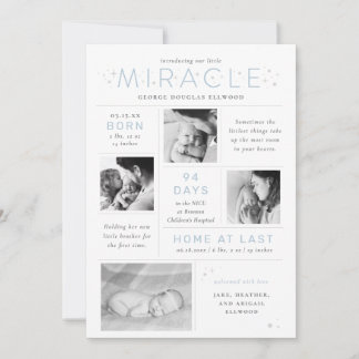 Little Miracle Preemie NICU Infographic Birth Ankündigung